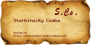 Sterbinszky Csaba névjegykártya