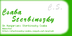 csaba sterbinszky business card